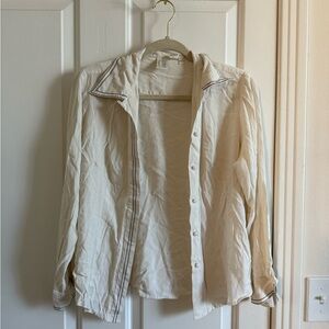 Vintage Women's Cream Button-Up Jacket